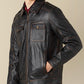 Plain Matthew Black Leather Jacket For Men - skyjackerz