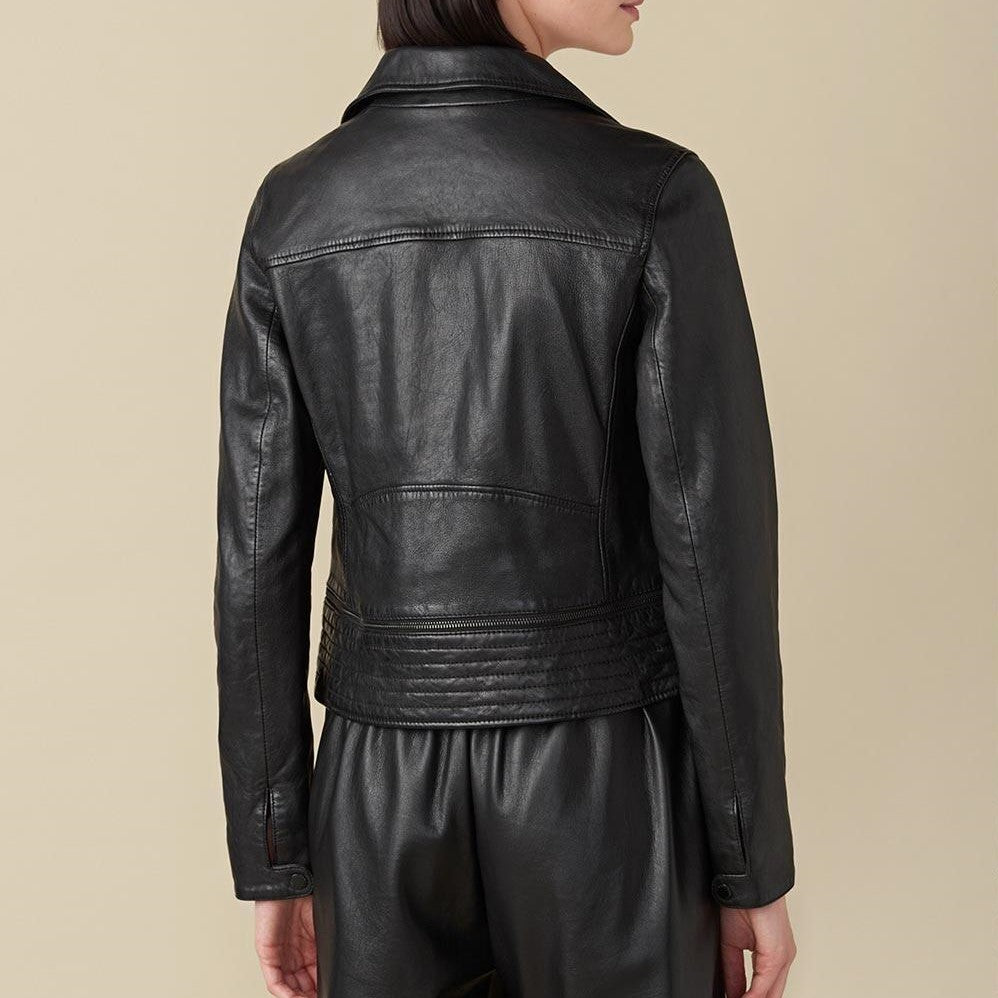 Denise Black Biker Jacket For Women - skyjackerz