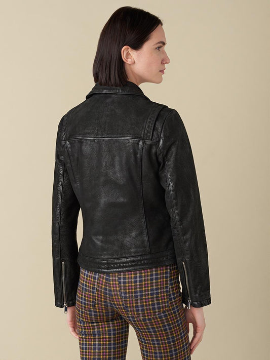 Stacey Biker Leather Jacket For Women - skyjackerz