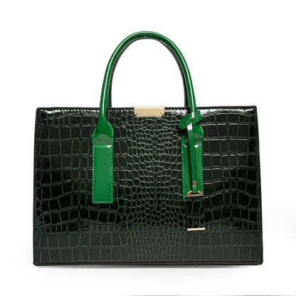 Green Women's Crocodile Leather Handbag - Designer Purse - skyjackerz