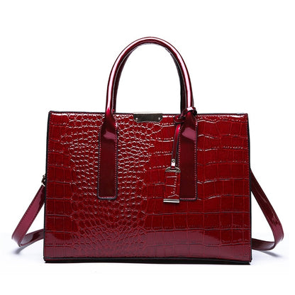 Red Women's Crocodile Leather Handbag - Designer Purse - skyjackerz
