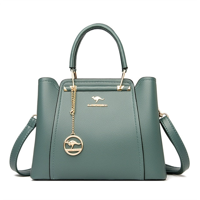 Tea Green Hannah Leather Handbags For Women - skyjackerz