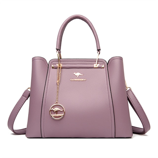 Purple Hannah Leather Handbags For Women - skyjackerz