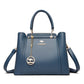 Blue Hannah Leather Handbags For Women - skyjackerz