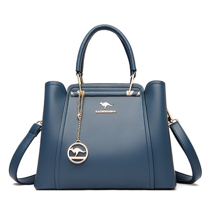 Blue Hannah Leather Handbag for Women - Durable Leather Purse - skyjackerz