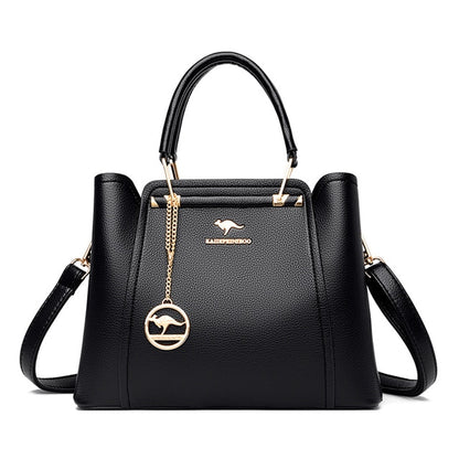 Black Hannah Leather Handbag for Women - Durable Leather Purse - skyjackerz