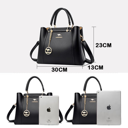 Khaki Hannah Leather Handbag for Women - Durable Leather Purse - skyjackerz