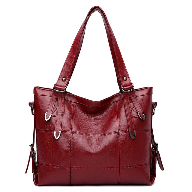 Wine Red Leana Leather Handbag For Women - skyjackerz