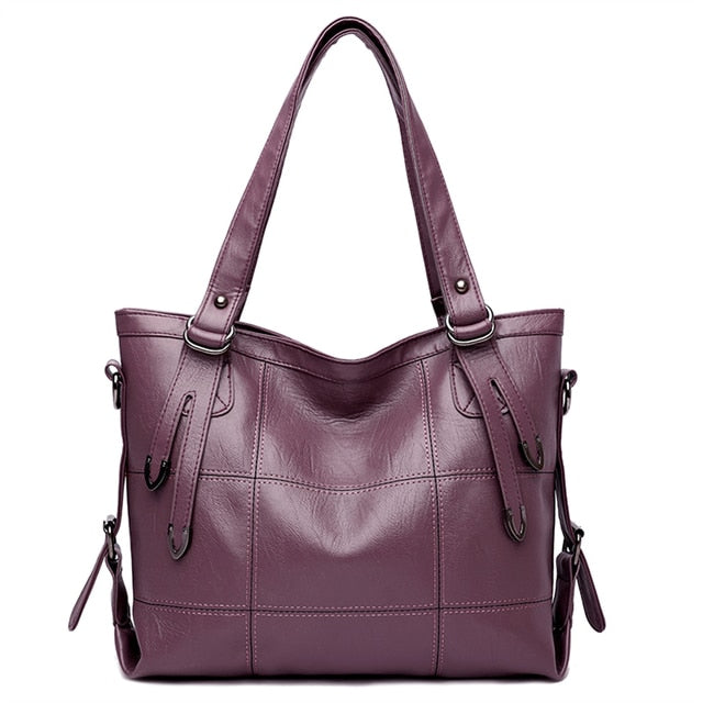 Purple Leana Leather Handbag For Women - skyjackerz
