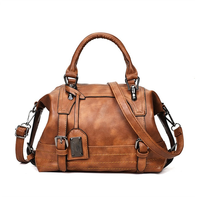 Brown Amber Leather Handbag For Women - skyjackerz