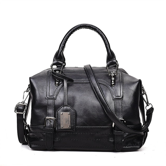 Black Amber Leather Handbag For Women - skyjackerz
