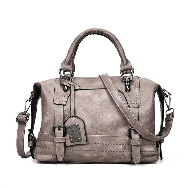 Gray Amber Leather Handbag For Women - skyjackerz