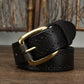 Brown / 105 (cm) Men's Vintage Sturdy Leather Belt - skyjackerz