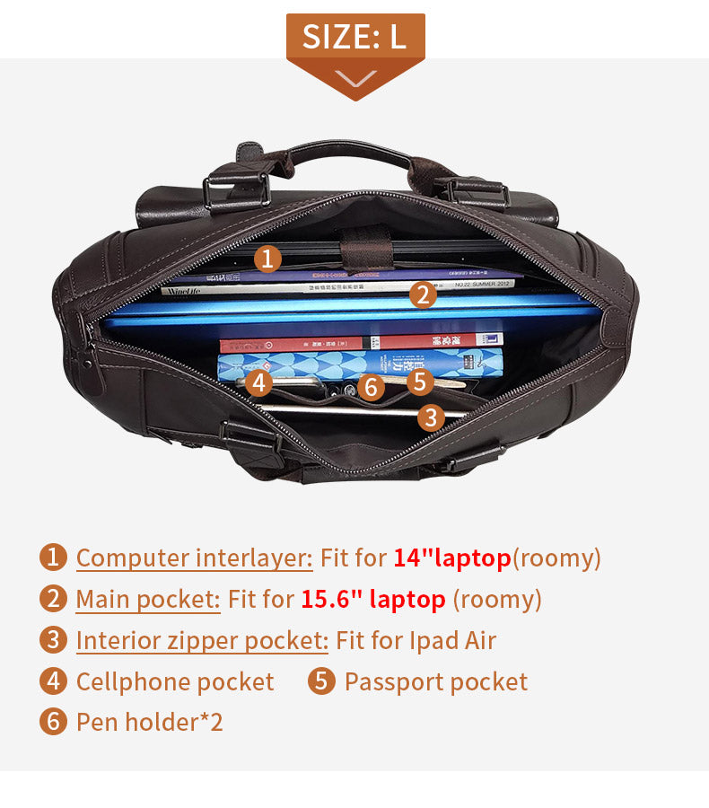 Wellvo Leather Laptop Bag - skyjackerz