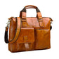light brown Attache Portfolio Leather Laptop Bag For Men - skyjackerz