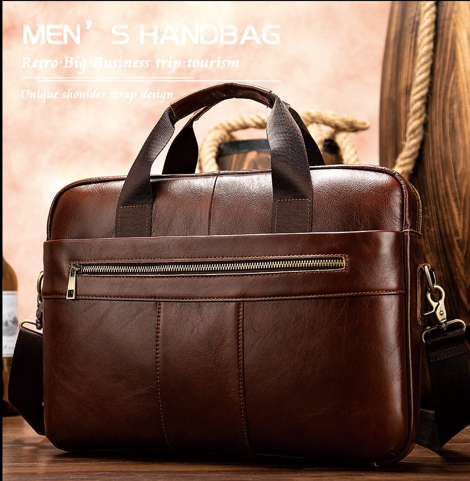 Adams Leather Laptop Bag for Men - skyjackerz