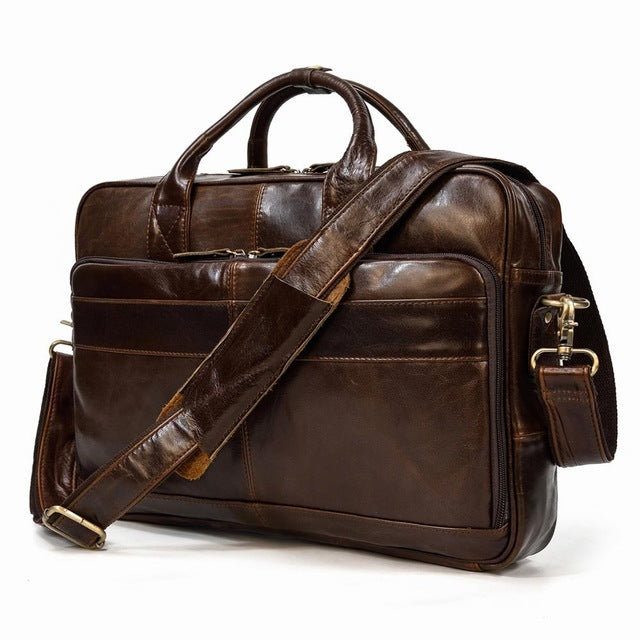 Oil brown1(40cm) Matthew Leather Laptop Bag For Men - skyjackerz