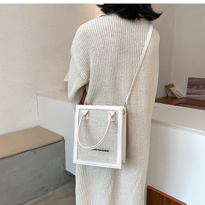 Black Luxury Leather Shoulder Bag for Women - Sparkling Square Design - skyjackerz