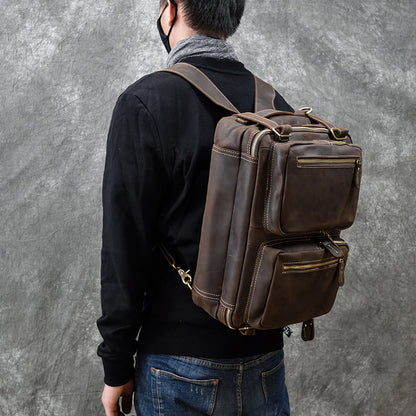 Light Brown1(40cm) Matthew Leather Laptop Bag For Men - skyjackerz