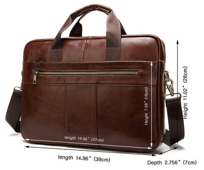 Adams Leather Laptop Bag for Men - skyjackerz