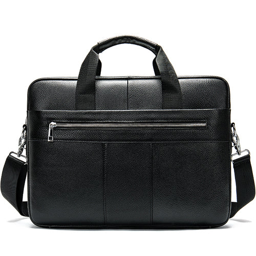 1-black Adams Leather Laptop Bag for Men - skyjackerz