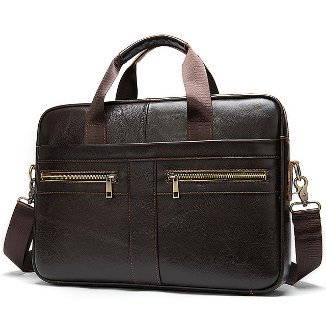 2-darkcoffee Adams Leather Laptop Bag for Men - skyjackerz