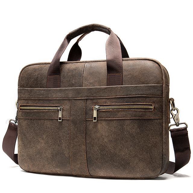 2-moshacoffee Adams Leather Laptop Bag for Men - skyjackerz