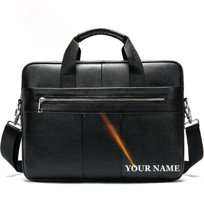 1-black-LASER Adams Leather Laptop Bag for Men - skyjackerz