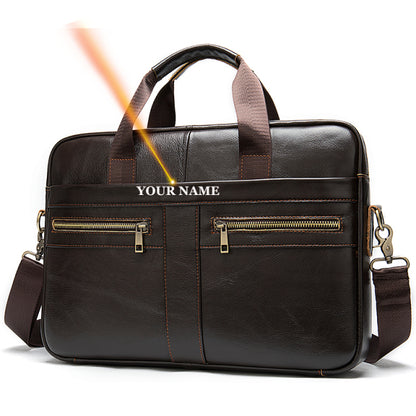 2-darkcoffee-laser Adams Leather Laptop Bag for Men - skyjackerz