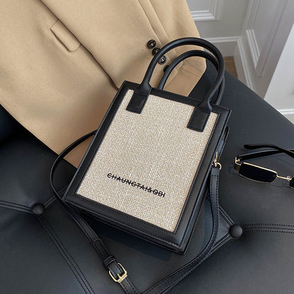 Black Luxury Leather Shoulder Bag for Women - Sparkling Square Design - skyjackerz
