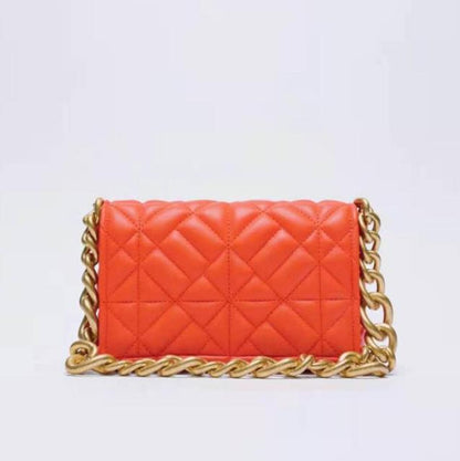 Orange-metal / s-22cmx5cmx13cm Women's Leather Tote Bag - Handbag Clutch Collection - skyjackerz