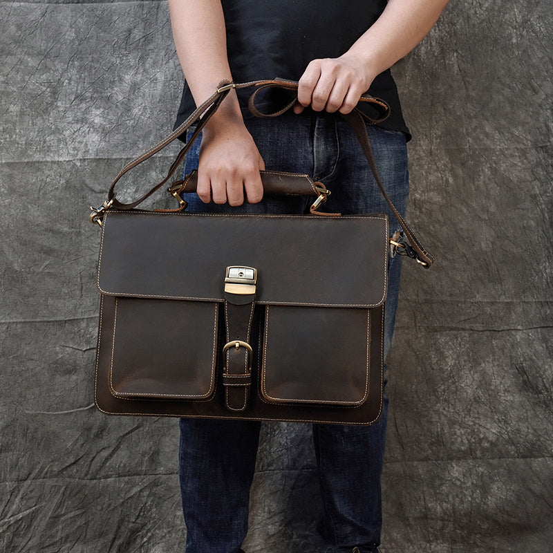 Matthew Leather Laptop Bag For Men - skyjackerz