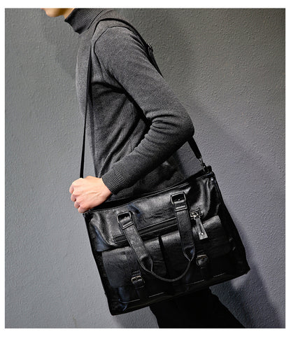 Default Title Croc Leather Laptop Bag For Men - skyjackerz