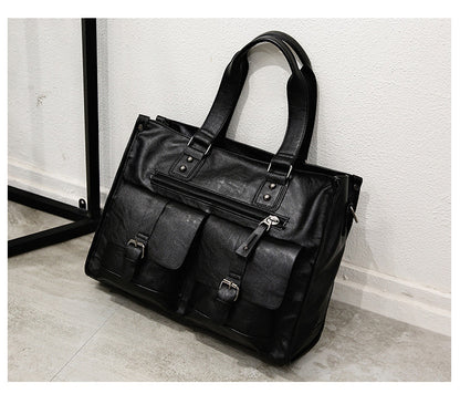 Default Title Croc Leather Laptop Bag For Men - skyjackerz