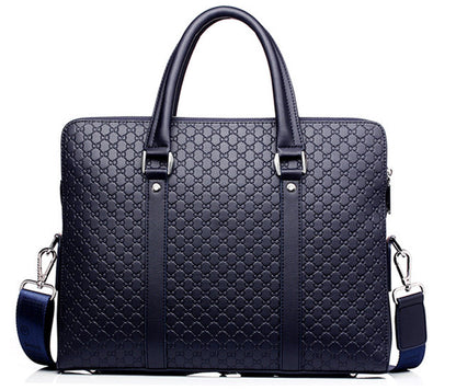 Blue Brain Leather Laptop Bag For Men - skyjackerz