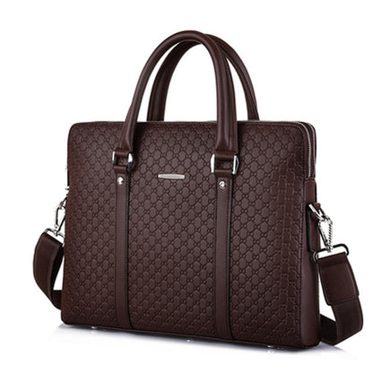 Brown Brain Leather Laptop Bag For Men - skyjackerz