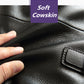 Default Title Plain Black Leather Laptop Bag For Men - skyjackerz