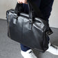 Plain Black Leather Laptop Bag For Men - skyjackerz