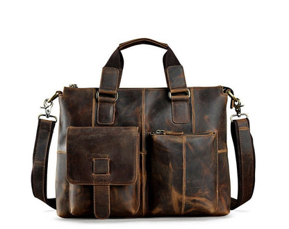 Attache Portfolio Leather Laptop Bag For Men - skyjackerz