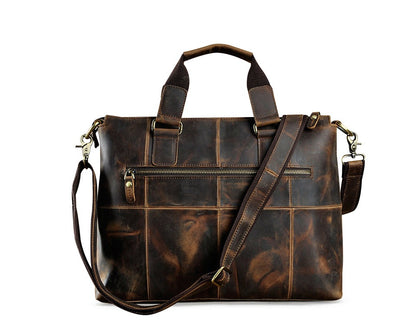 Attache Portfolio Leather Laptop Bag For Men - skyjackerz