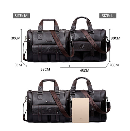 Black M Wellvo Leather Laptop Bag - skyjackerz
