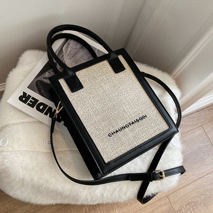 Black Luxury Leather Shoulder Bag for Women - Sparkling Square Design - skyjackerz