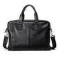 Default Title Plain Black Leather Laptop Bag For Men - skyjackerz