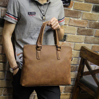 Crazy horse Leather Laptop Bag For Men - skyjackerz
