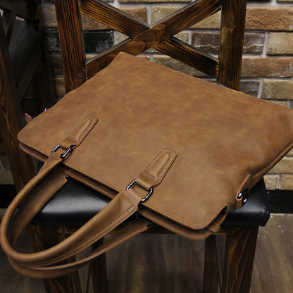 Crazy horse Leather Laptop Bag For Men - skyjackerz