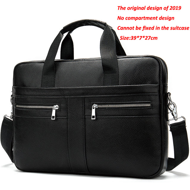 2-black Adams Leather Laptop Bag for Men - skyjackerz